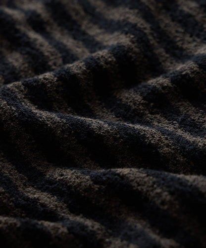 Todd Snyder Striped Boucle Sweater Polo - Dark Mocha