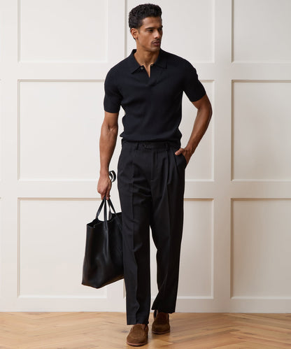 Todd Snyder Cotton-Cashmere Sweater Polo - Black