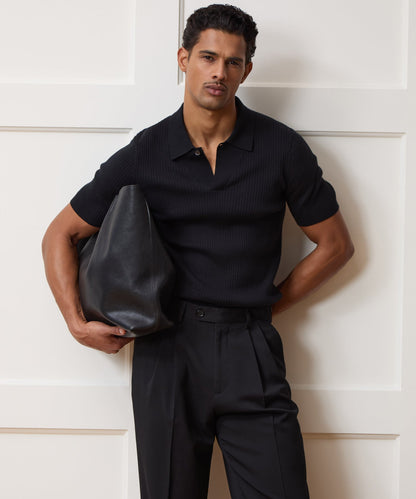 Todd Snyder Cotton-Cashmere Sweater Polo - Black