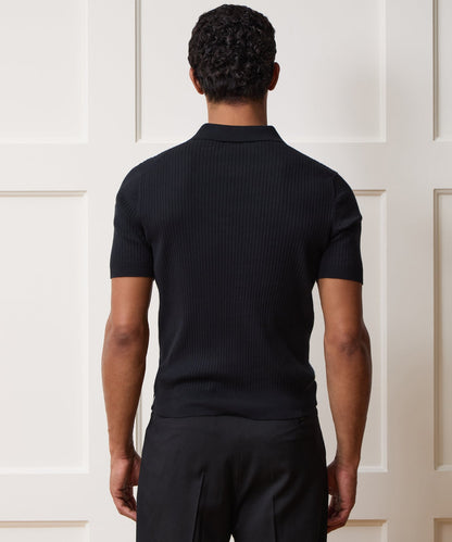 Todd Snyder Cotton-Cashmere Sweater Polo - Black
