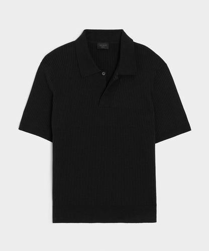 Todd Snyder Cotton-Cashmere Sweater Polo - Black