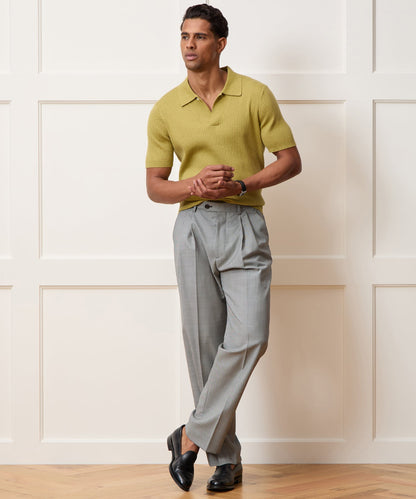 Todd Snyder Cotton-Cashmere Sweater Polo - Green Leaf