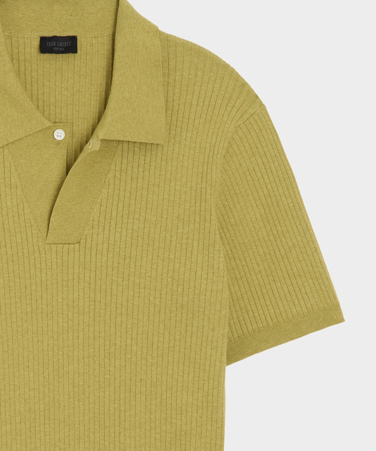 Todd Snyder Cotton-Cashmere Sweater Polo - Green Leaf