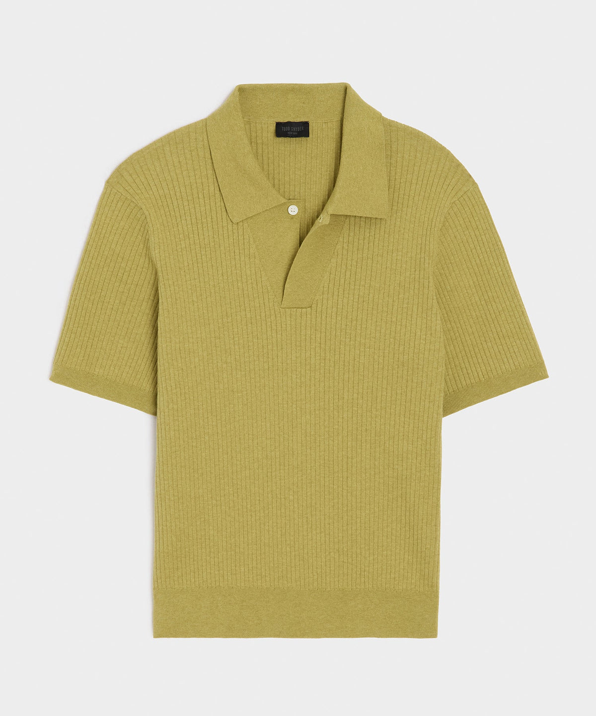 Todd Snyder Cotton-Cashmere Sweater Polo - Green Leaf