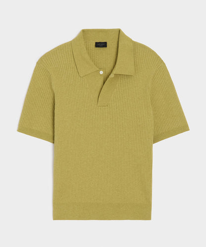 Todd Snyder Cotton-Cashmere Sweater Polo - Green Leaf