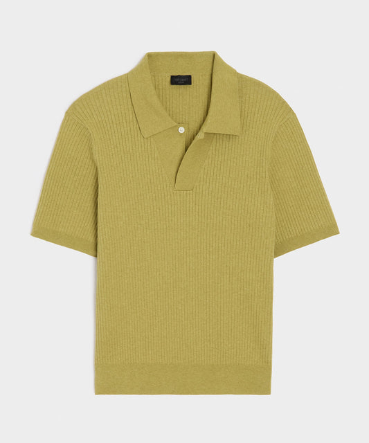 Todd Snyder Cotton-Cashmere Sweater Polo - Green Leaf