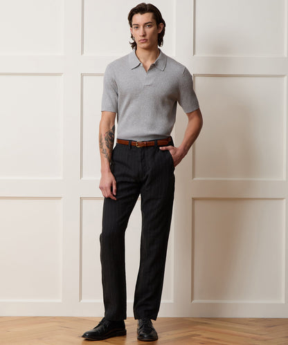 Todd Snyder Cotton-Cashmere Sweater Polo - Heather Grey