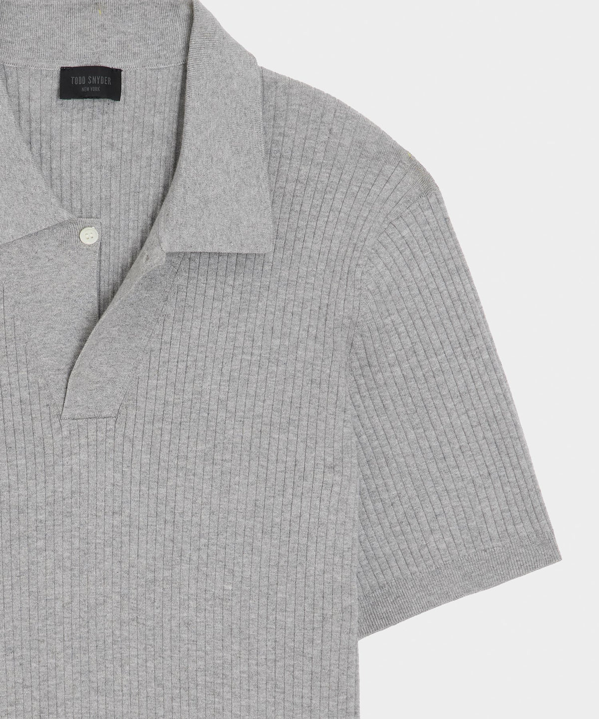 Todd Snyder Cotton-Cashmere Sweater Polo - Heather Grey