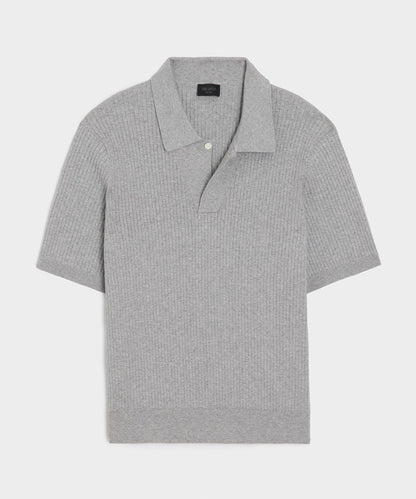 Todd Snyder Cotton-Cashmere Sweater Polo - Heather Grey