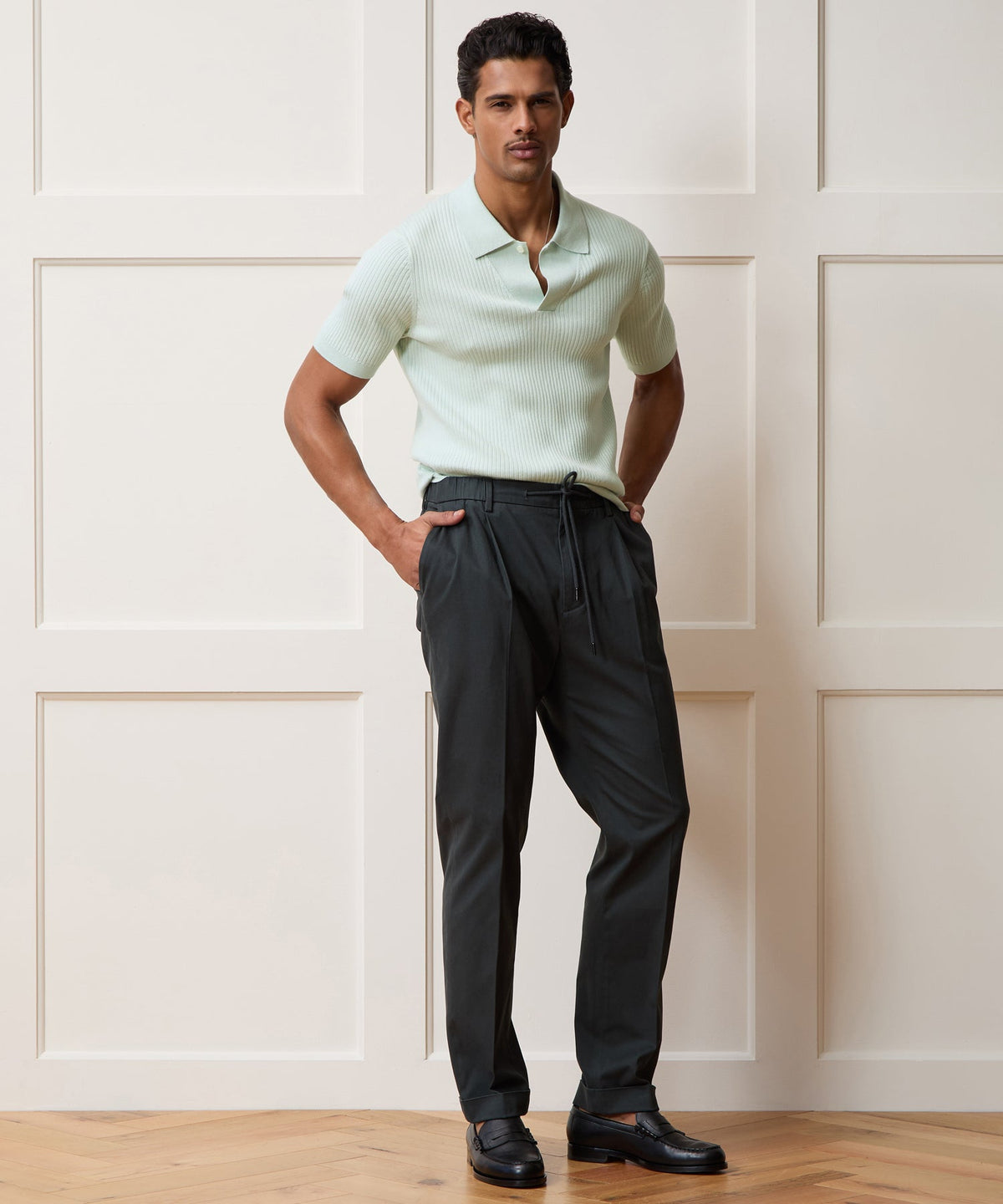 Todd Snyder Cotton-Cashmere Sweater Polo - Mint