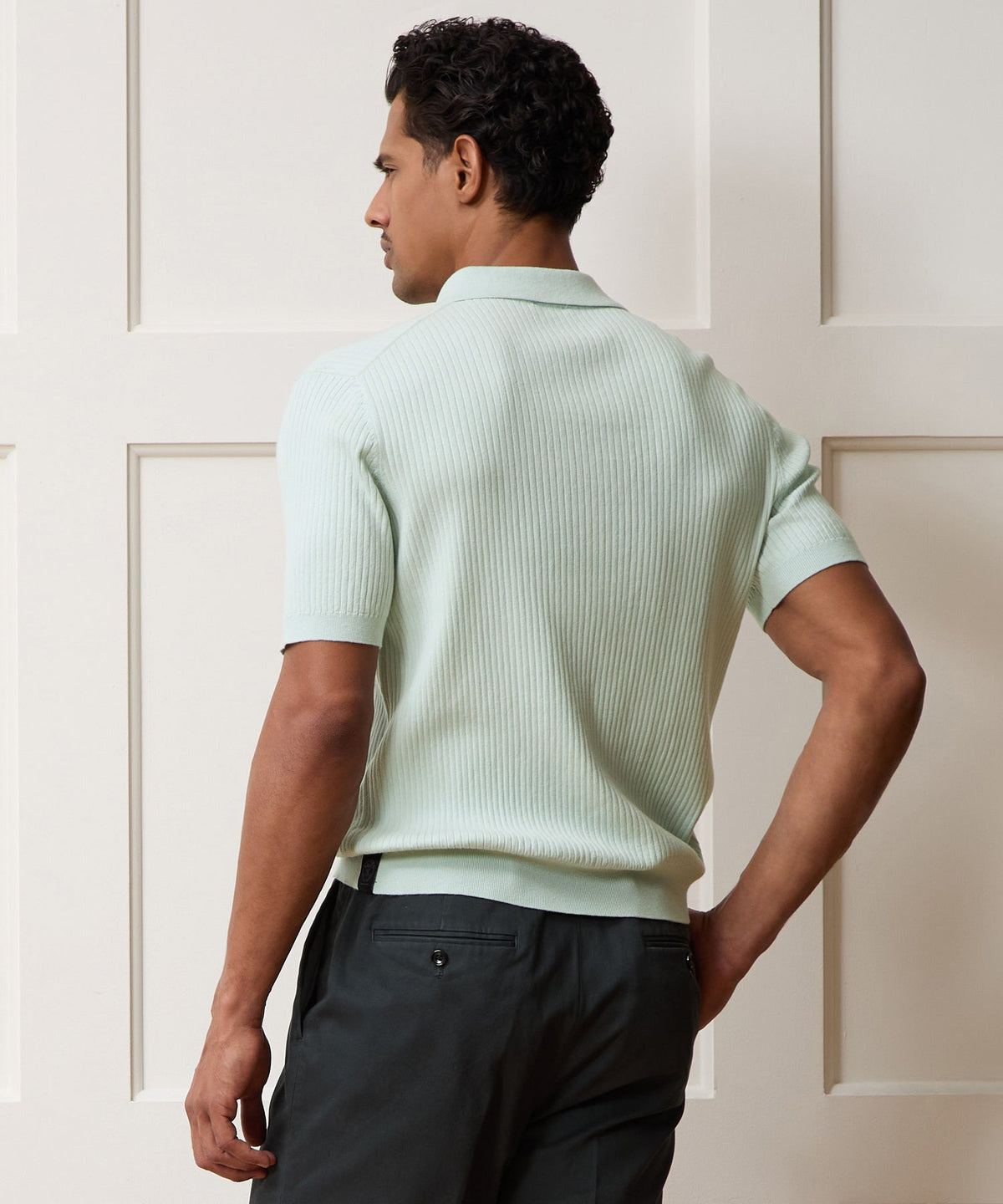 Todd Snyder Cotton-Cashmere Sweater Polo - Mint