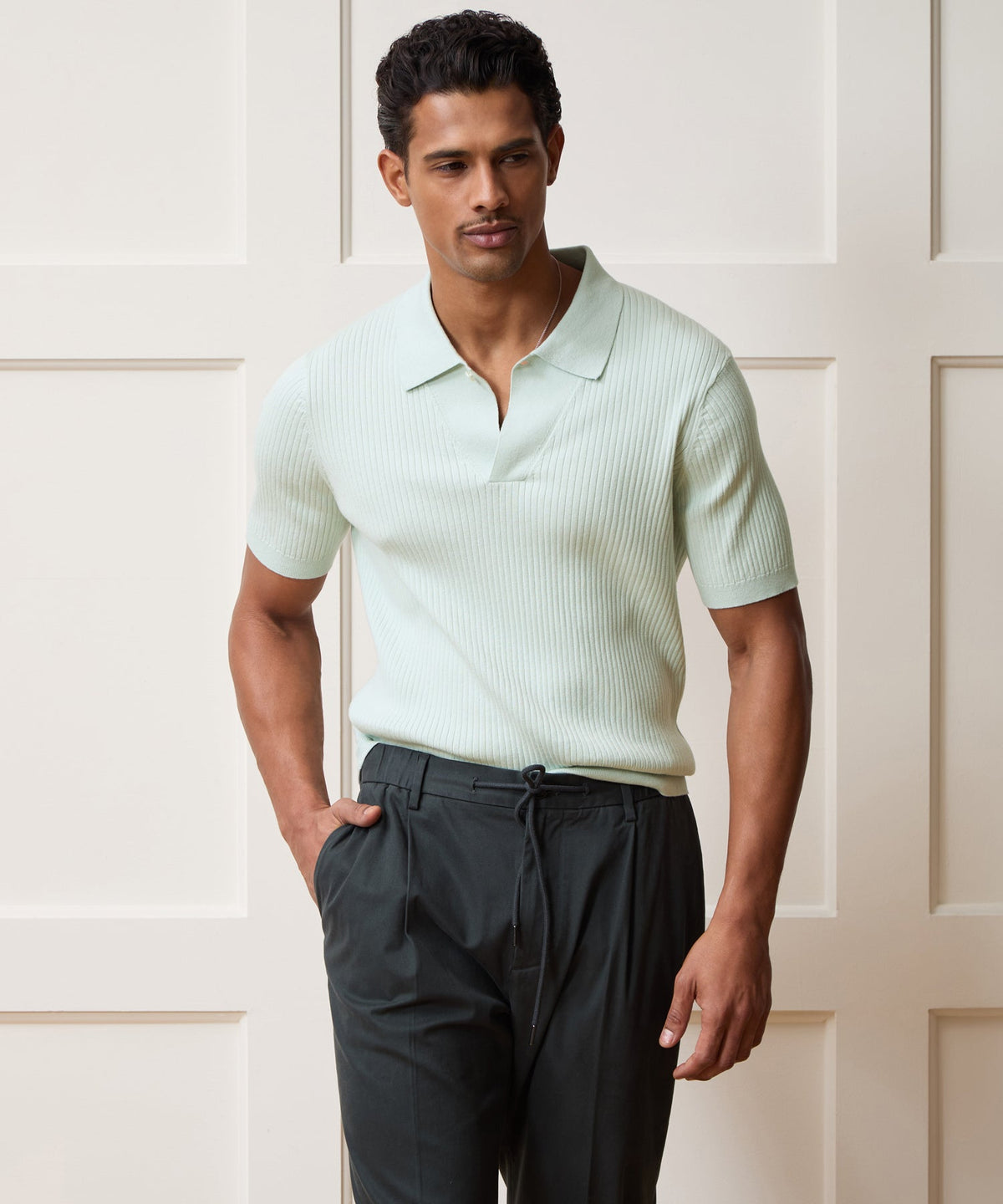 Todd Snyder Cotton-Cashmere Sweater Polo - Mint