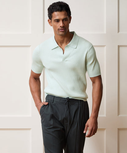 Todd Snyder Cotton-Cashmere Sweater Polo - Mint