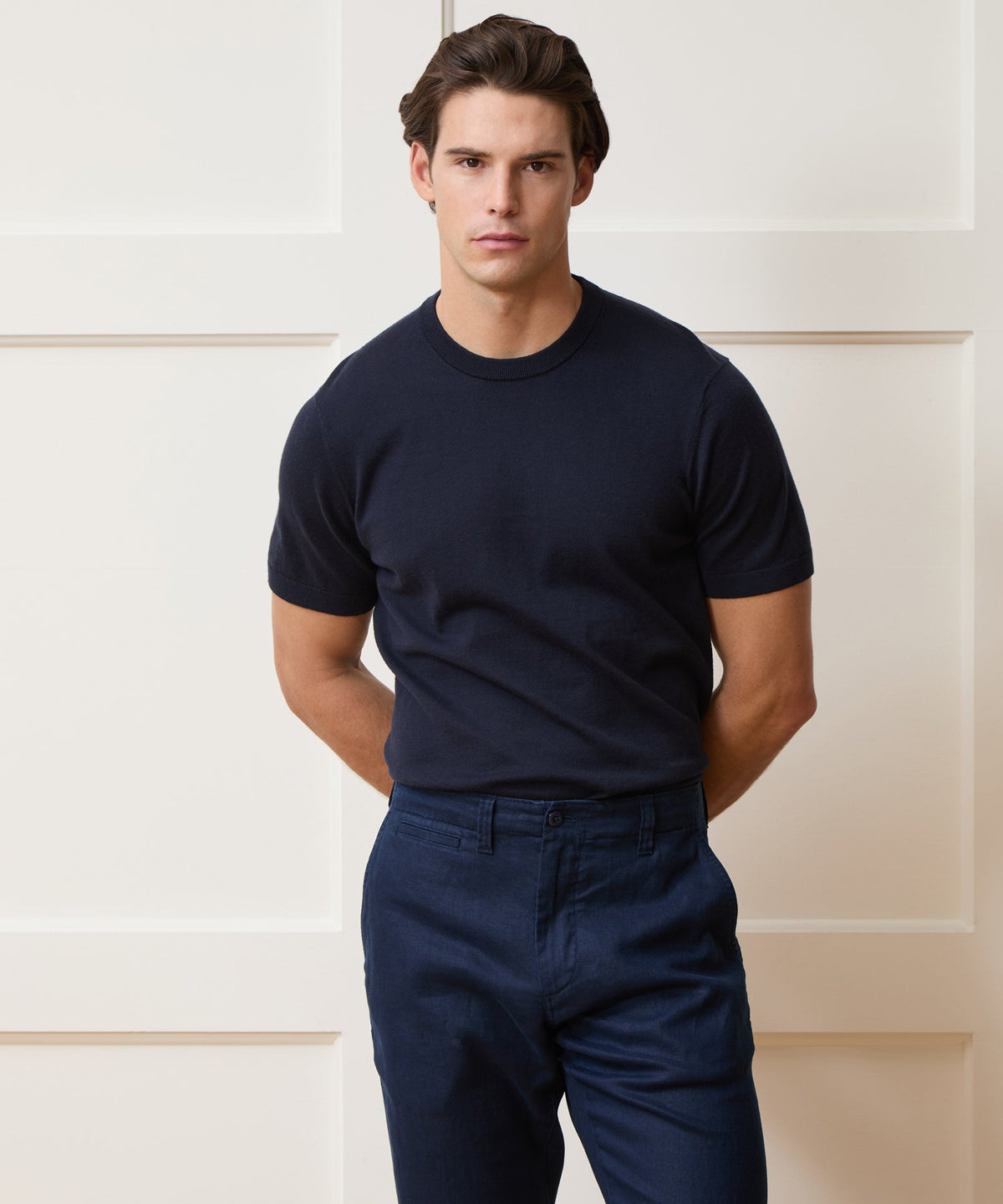 Todd Snyder Cotton-Cashmere Sweater Tee - Navy