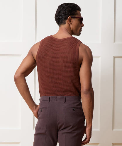 Todd Snyder Luxe Mesh Tank - Chocolate Cherry