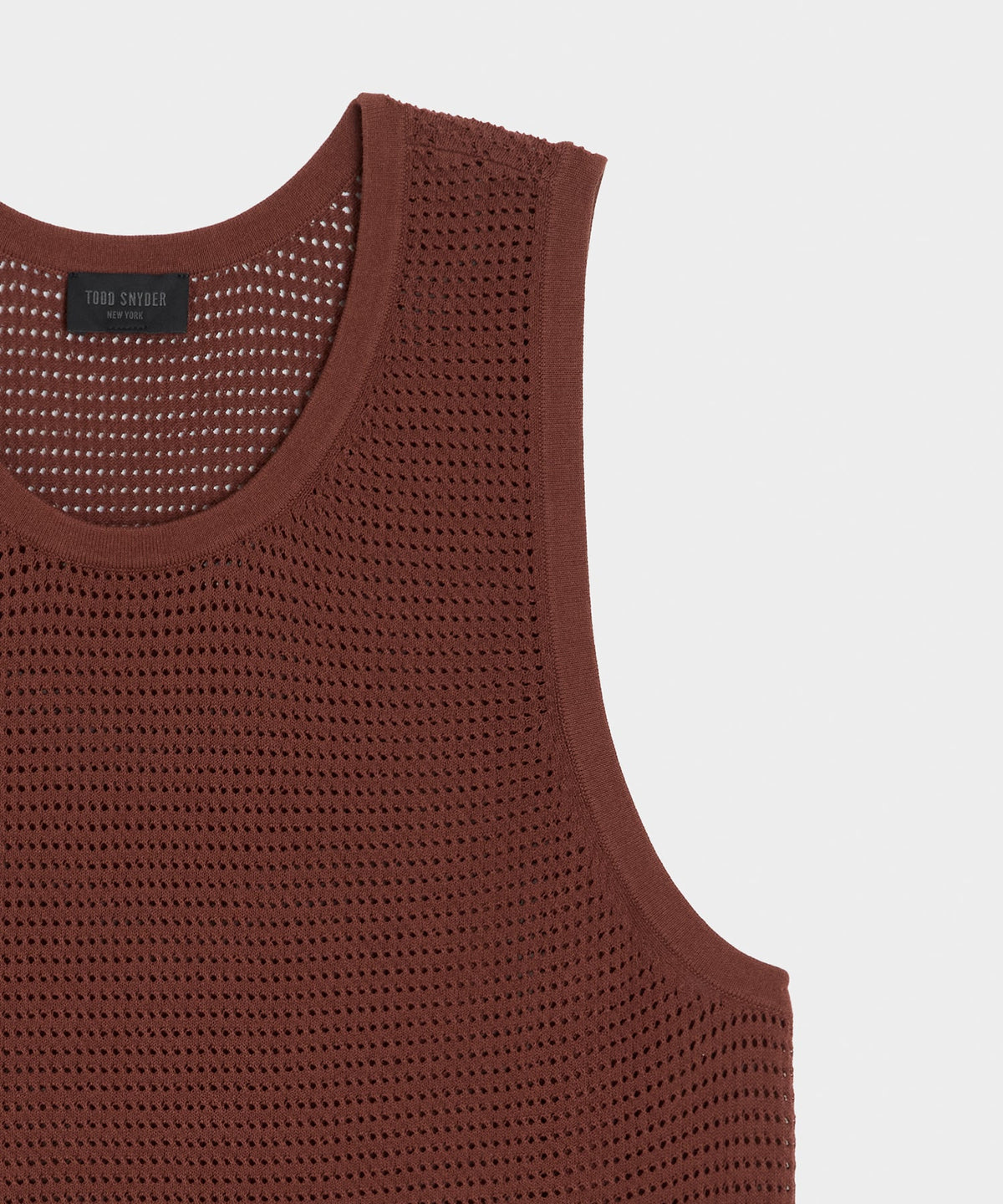 Todd Snyder Luxe Mesh Tank - Chocolate Cherry