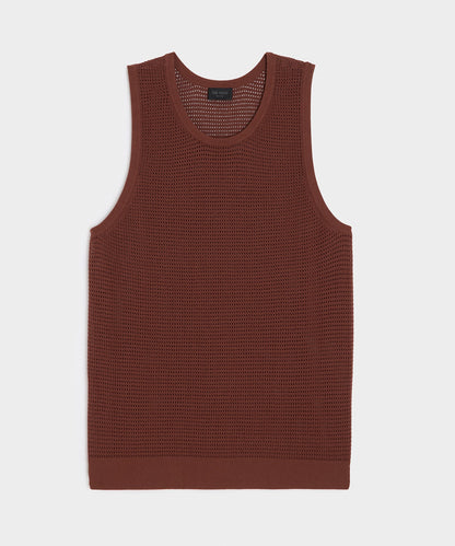 Todd Snyder Luxe Mesh Tank - Chocolate Cherry