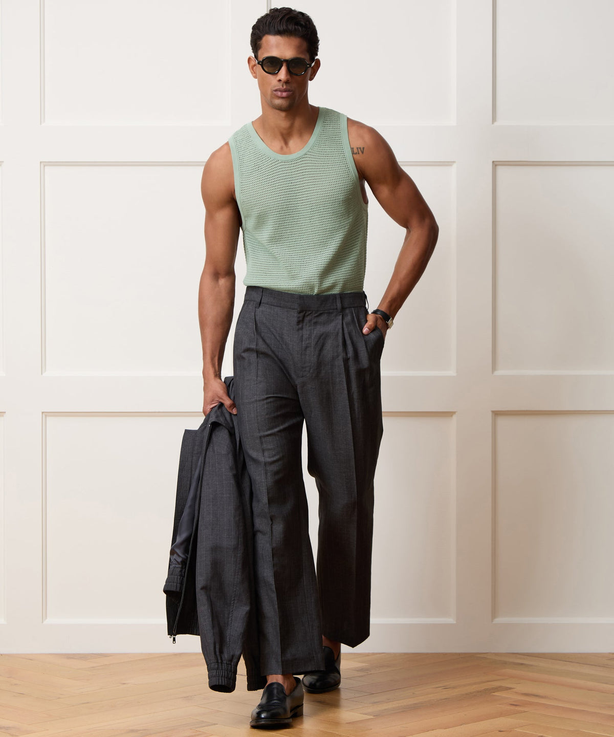Todd Snyder Luxe Mesh Tank - Faded Jade