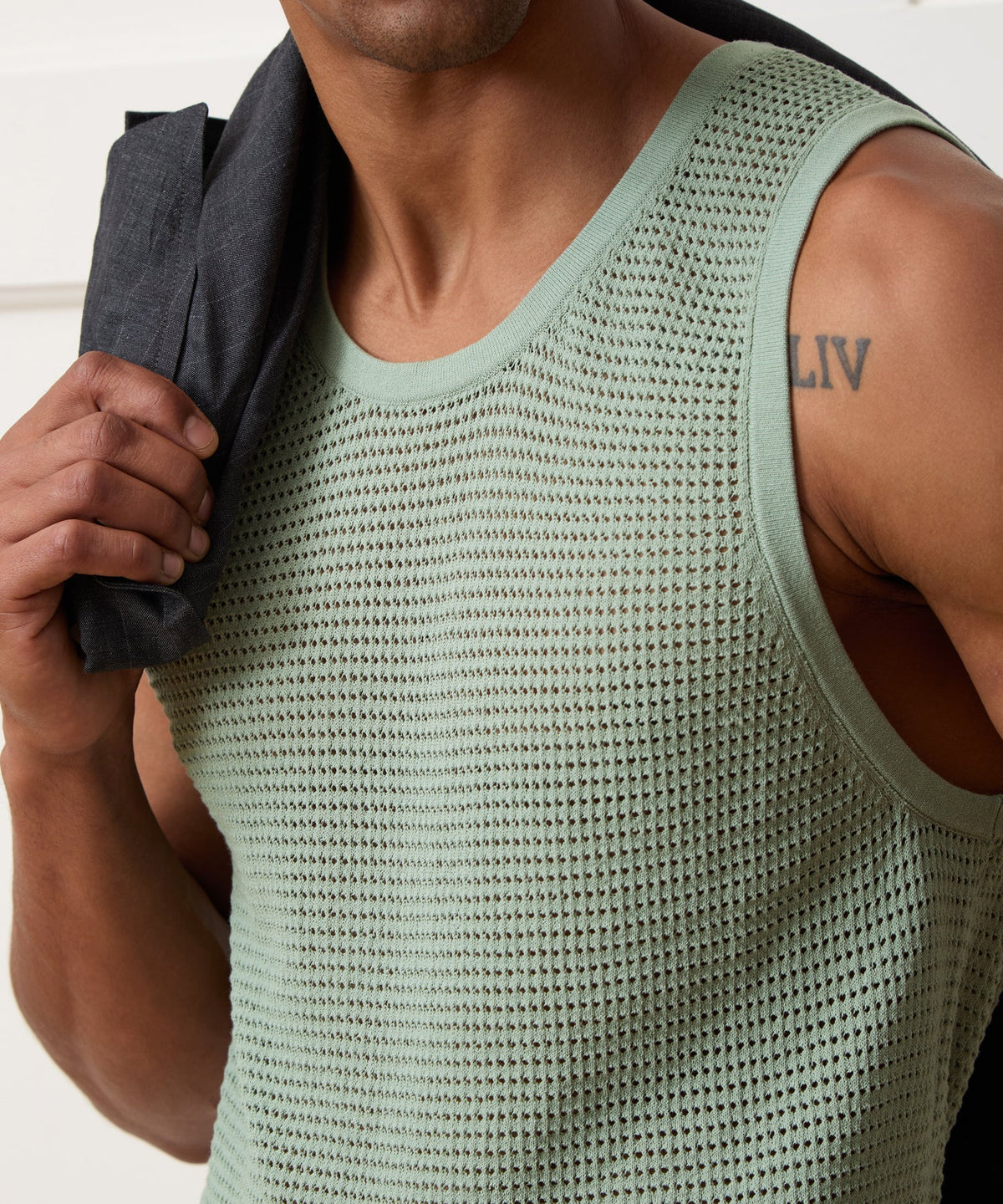Todd Snyder Luxe Mesh Tank - Faded Jade