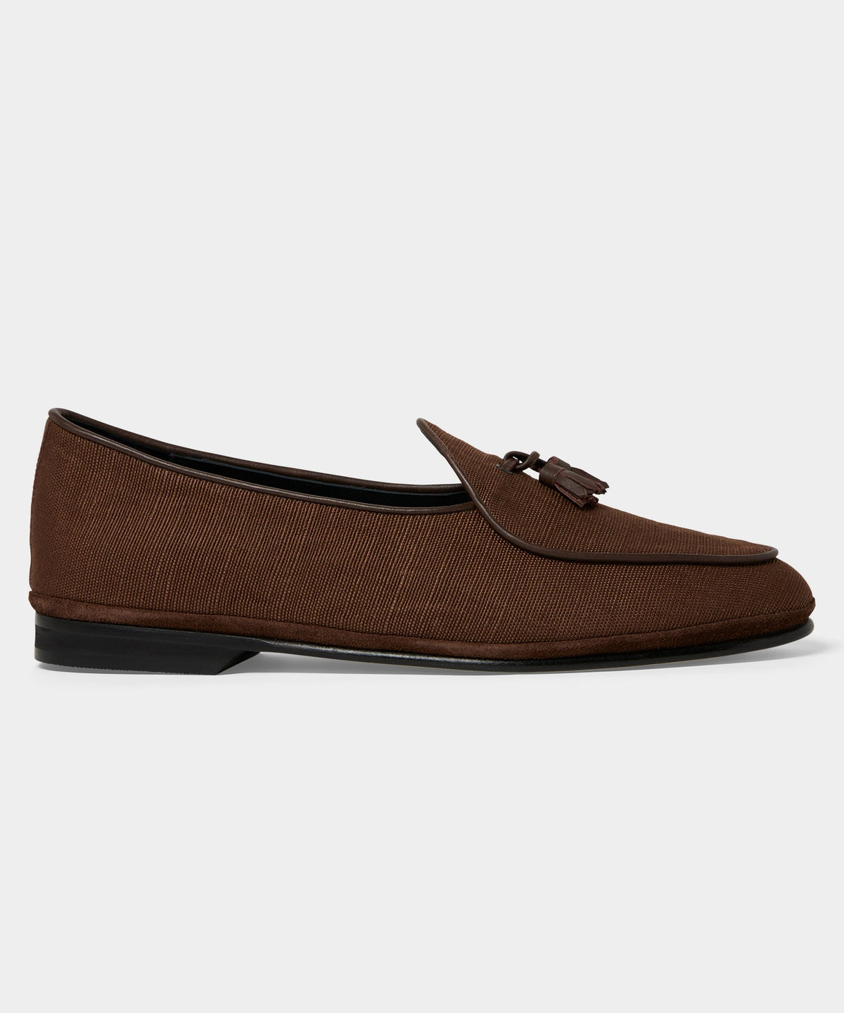 Todd Snyder Rubinacci Marphy Woven Linen Tassel Loafer - Tobacco