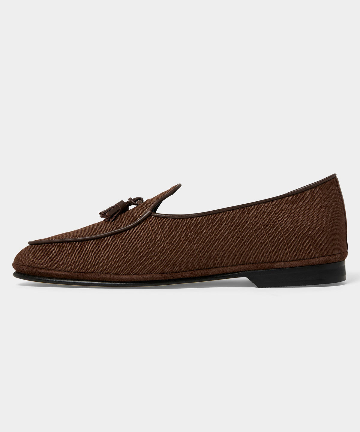 Todd Snyder Rubinacci Marphy Woven Linen Tassel Loafer - Tobacco