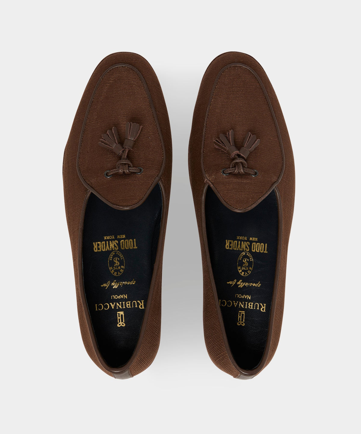 Todd Snyder Rubinacci Marphy Woven Linen Tassel Loafer - Tobacco