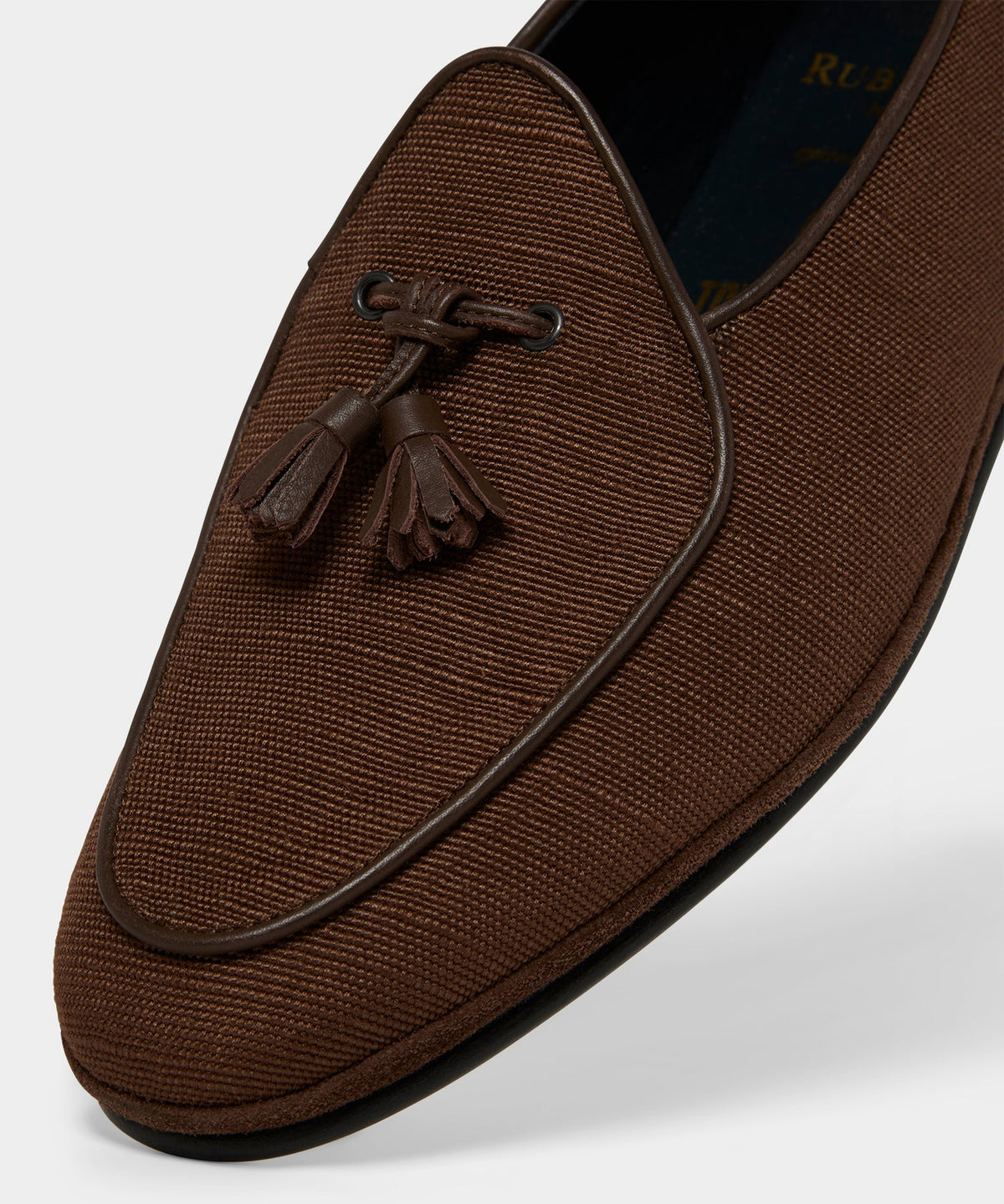 Todd Snyder Rubinacci Marphy Woven Linen Tassel Loafer - Tobacco