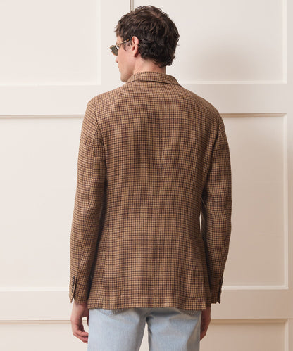 Todd Snyder Italian Linen Houndstooth Sport Coat - Brown