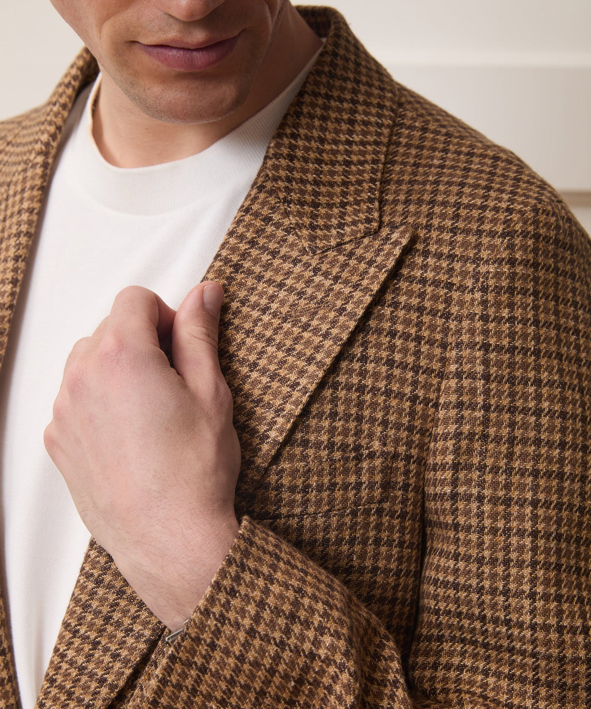 Todd Snyder Italian Linen Houndstooth Sport Coat - Brown