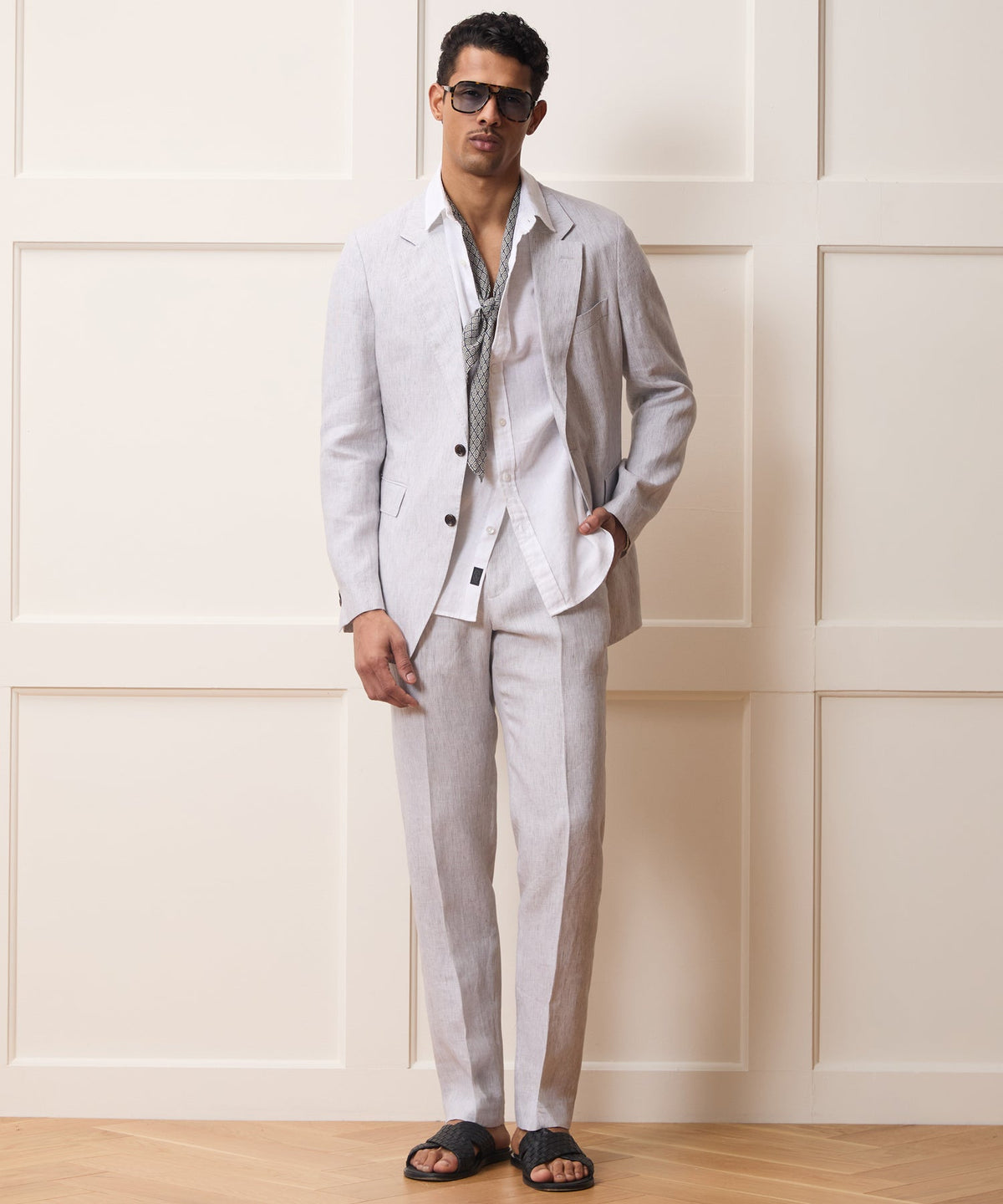 Todd Snyder Italian Linen Sutton Trouser - Light Grey