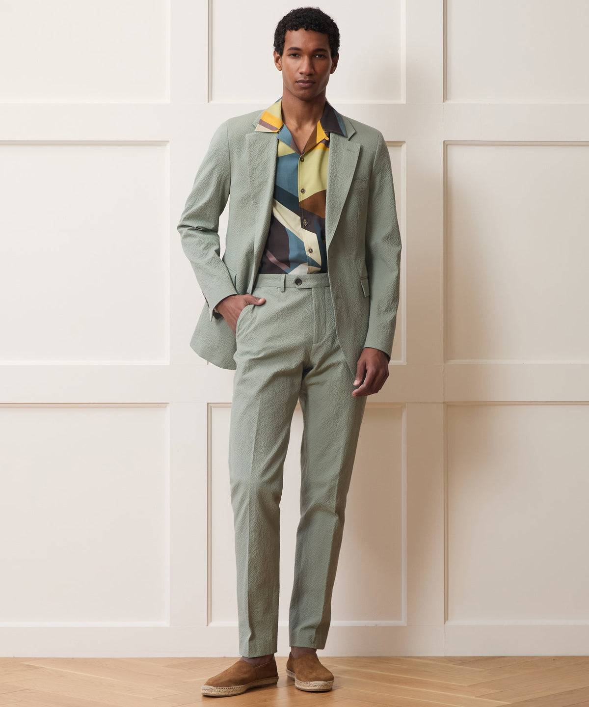 Todd Snyder Italian Seersucker Sutton Trouser - Seafoam