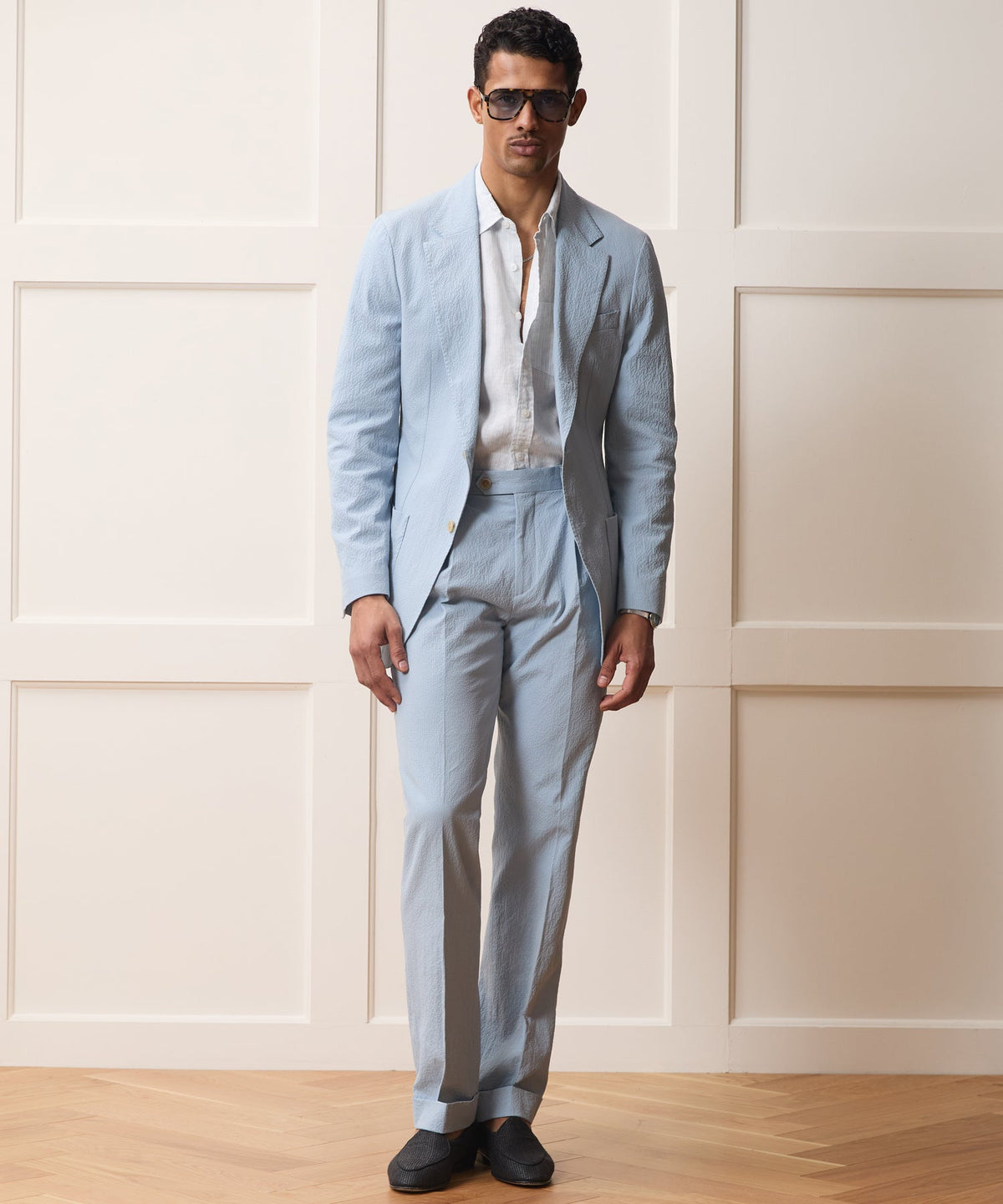Todd Snyder Italian Seersucker Madison Jacket - Light Blue