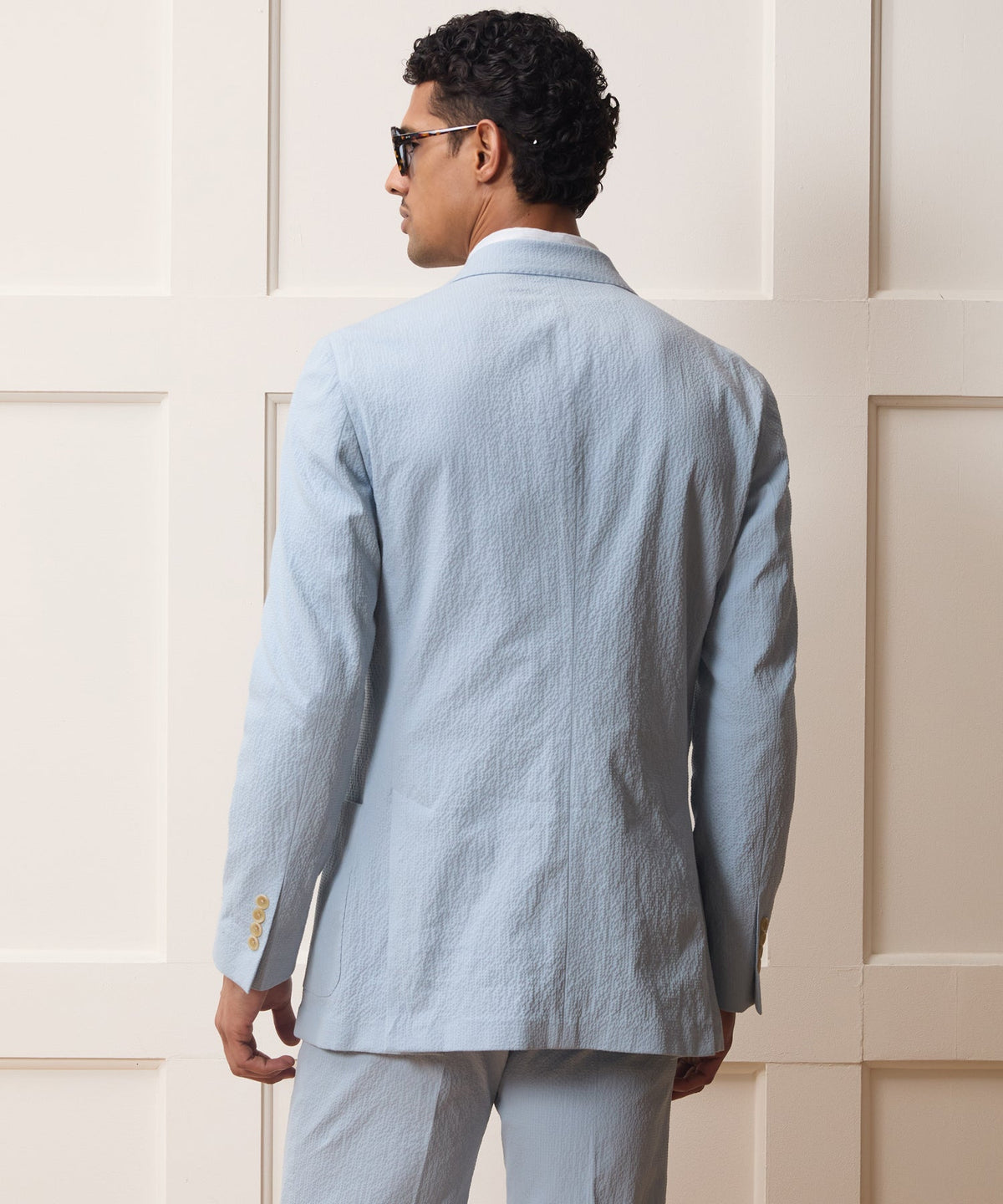 Todd Snyder Italian Seersucker Madison Jacket - Light Blue