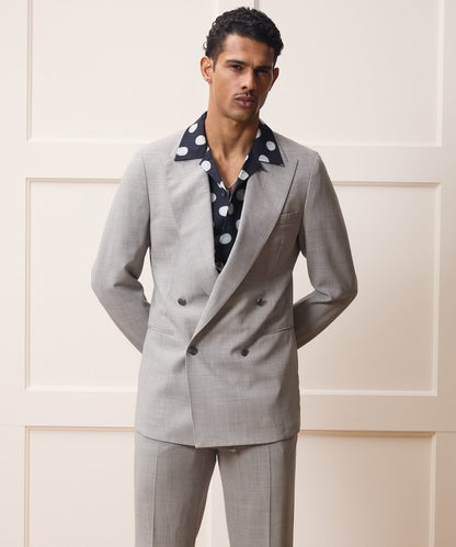 Todd Snyder Italian Wool Double-Breasted Hollywood Jacket - Light Grey