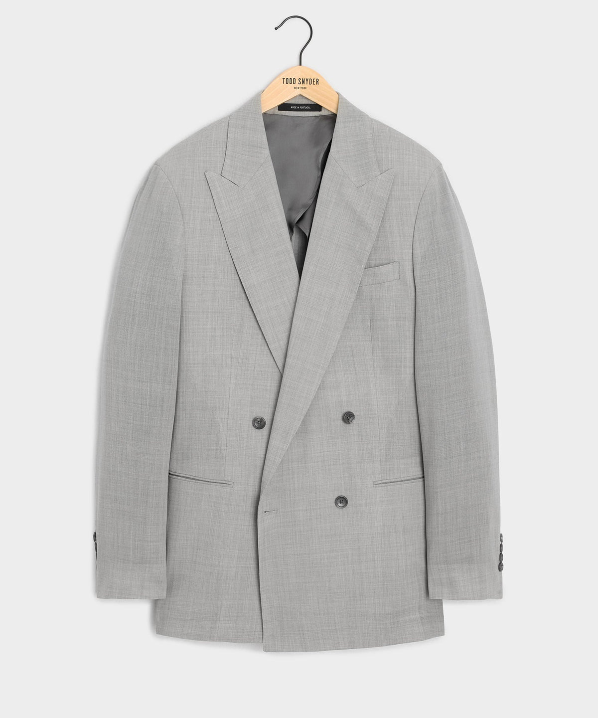 Todd Snyder Italian Wool Double-Breasted Hollywood Jacket - Light Grey