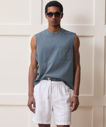 Todd Snyder Boxy Jersey Muscle Tank - Blue Ridge