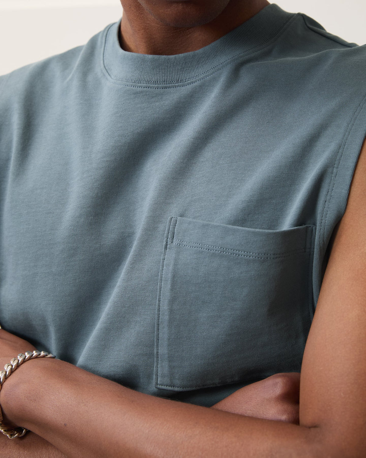 Todd Snyder Boxy Jersey Muscle Tank - Blue Ridge