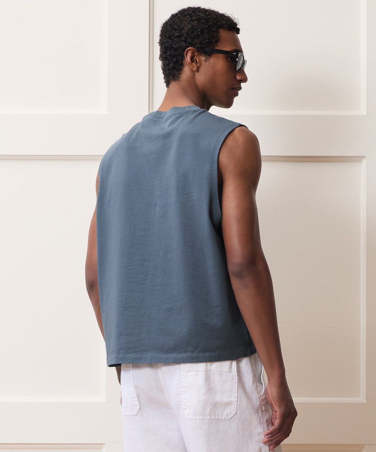Todd Snyder Boxy Jersey Muscle Tank - Blue Ridge