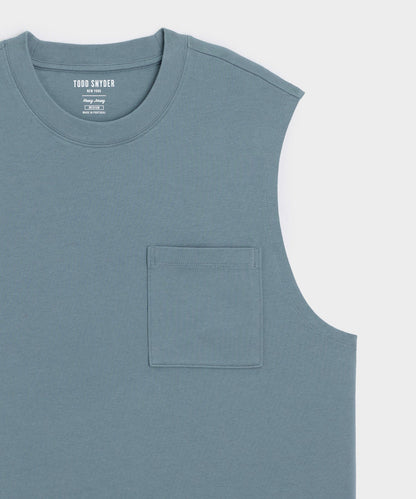 Todd Snyder Boxy Jersey Muscle Tank - Blue Ridge