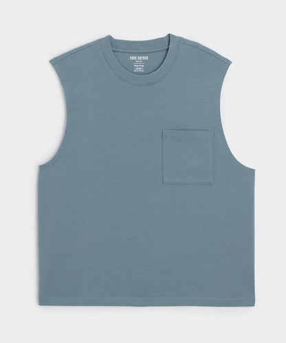 Todd Snyder Boxy Jersey Muscle Tank - Blue Ridge