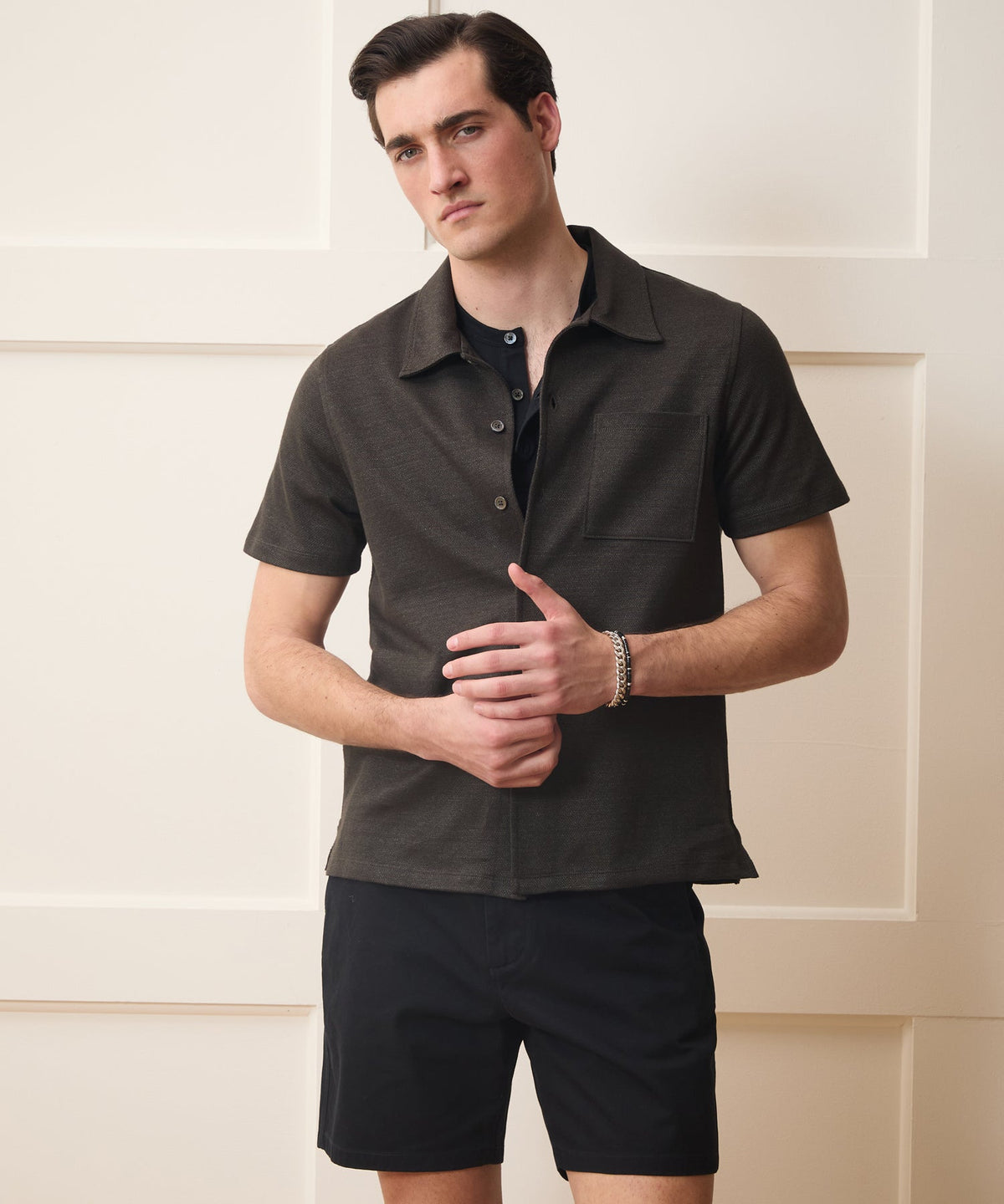 Todd Snyder Italian Linen-Cotton Knit Shirt - Espresso Bean