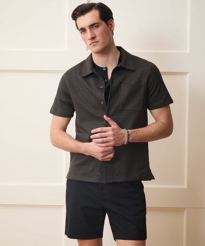 Todd Snyder Italian Linen-Cotton Knit Shirt - Espresso Bean