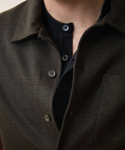 Todd Snyder Italian Linen-Cotton Knit Shirt - Espresso Bean