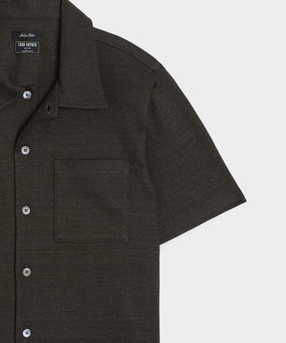 Todd Snyder Italian Linen-Cotton Knit Shirt - Espresso Bean