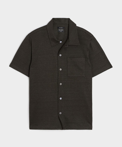 Todd Snyder Italian Linen-Cotton Knit Shirt - Espresso Bean