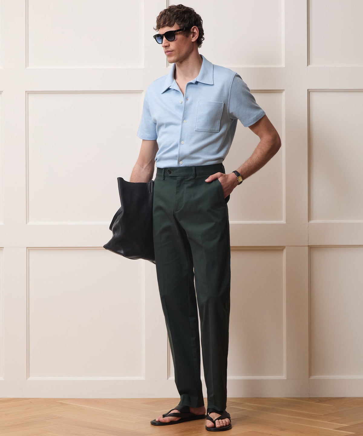 Todd Snyder Italian Linen-Cotton Knit Shirt - Morning Tide