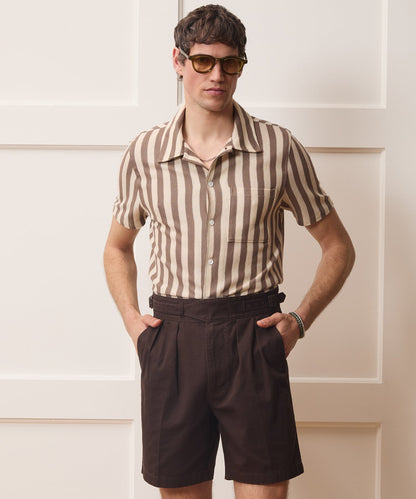 Todd Snyder Linen-Cotton Knit Shirt - Tan