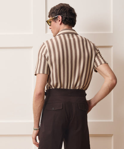Todd Snyder Linen-Cotton Knit Shirt - Tan