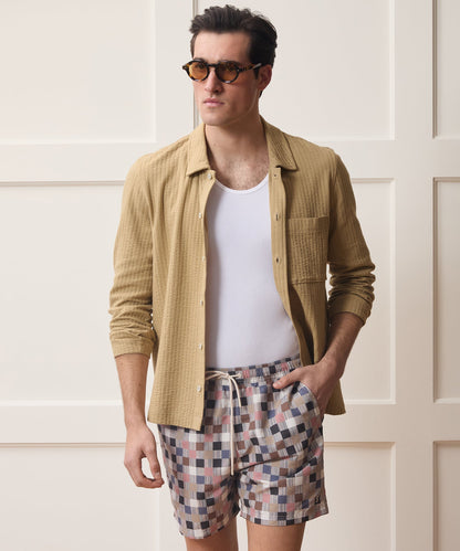 Todd Snyder Knit Seersucker Shirt - Beach Walk