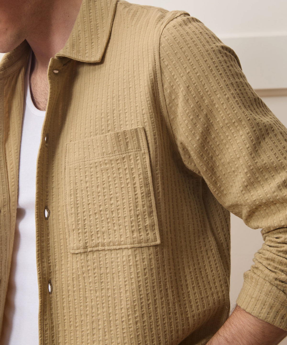 Todd Snyder Knit Seersucker Shirt - Beach Walk